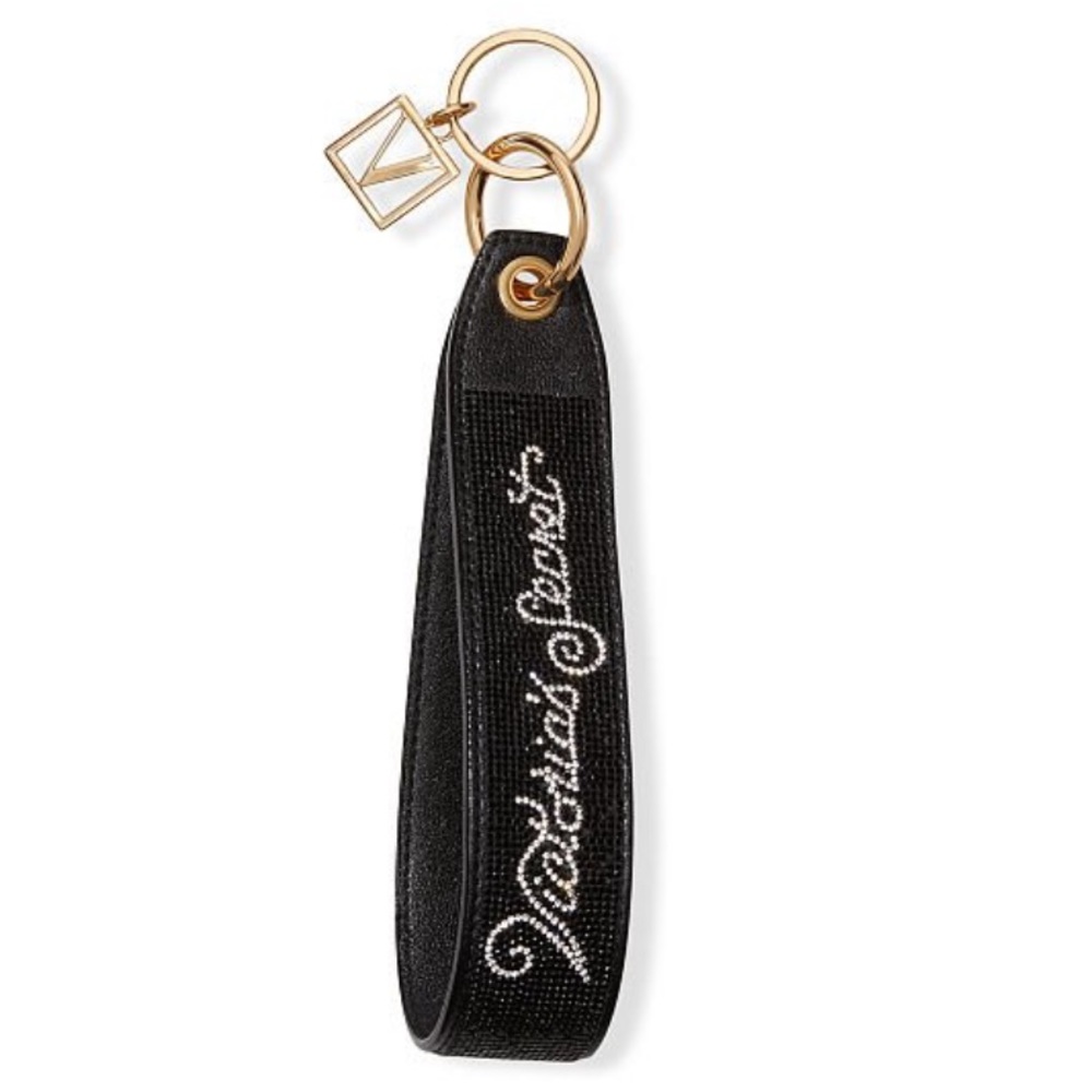 NWT Victoria’s Secret Black Limited Edition Sparkle Logo Wristlet Strap